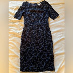 Boden Women's Black and Blue Floral Dress size 6R